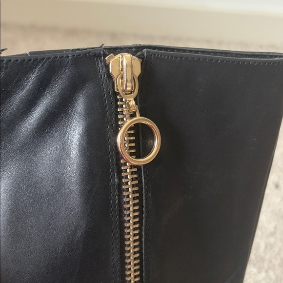 INC International Concepts Lea¹ther Knee High Black Boots - Picture 6 of 8